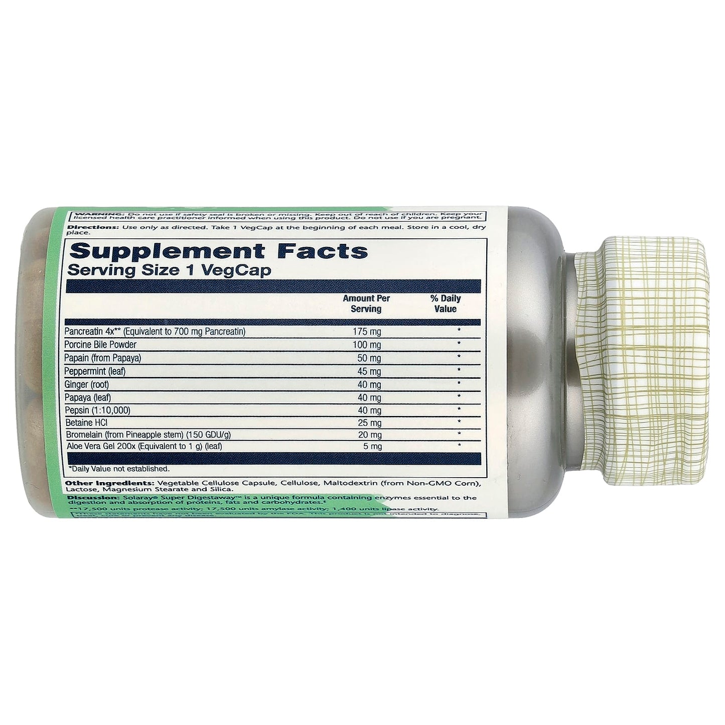 Solaray, Super Digestaway™, 90 VegCaps - Image 2