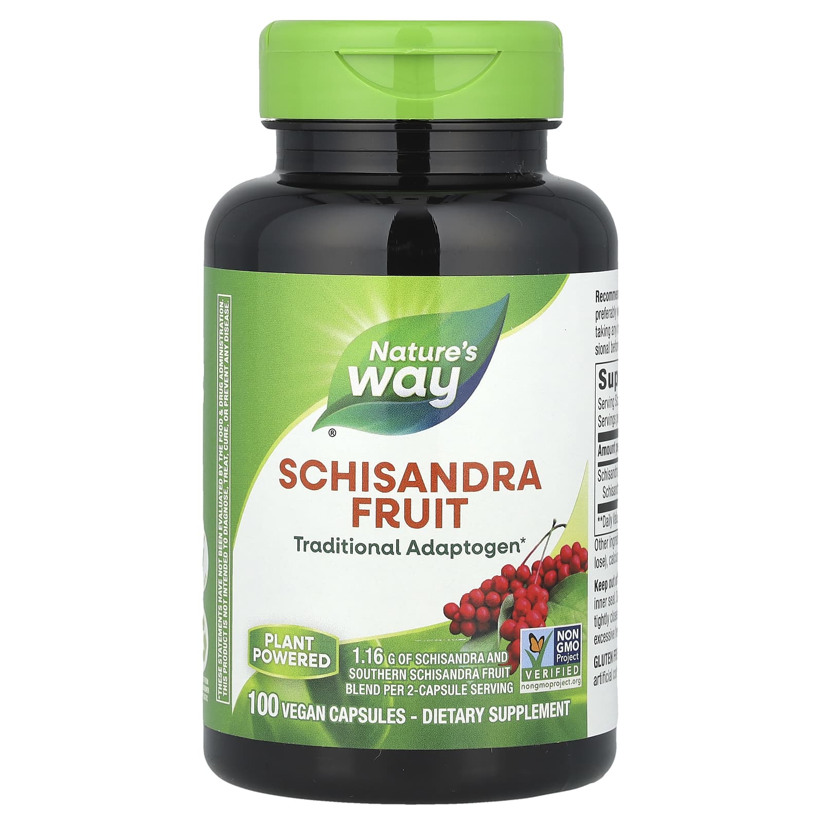 Nature's Way, Schisandra Fruit, 1.16 g, 100 Vegan Capsules (0.58 g per Capsule) - Image 1
