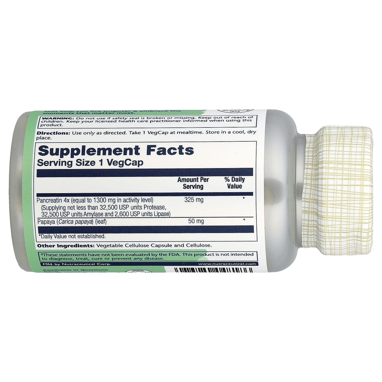 Solaray, Pancreatin 1300, 90 VegCaps - Image 2