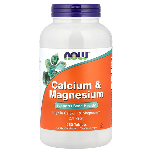 NOW Foods, Calcium & Magnesium, 250 Tablets - Image 1