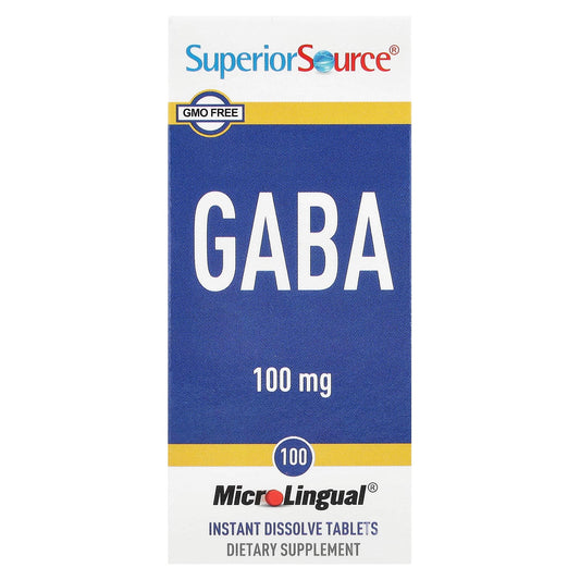 Superior Source, GABA, 100 mg, 100 MicroLingual® Instant Dissolve Tablets - Image 1