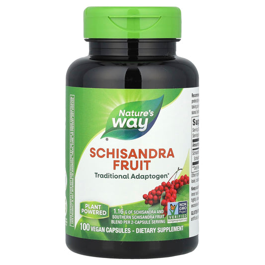 Nature's Way, Schisandra Fruit, 1.16 g, 100 Vegan Capsules (0.58 g per Capsule) - Image 1
