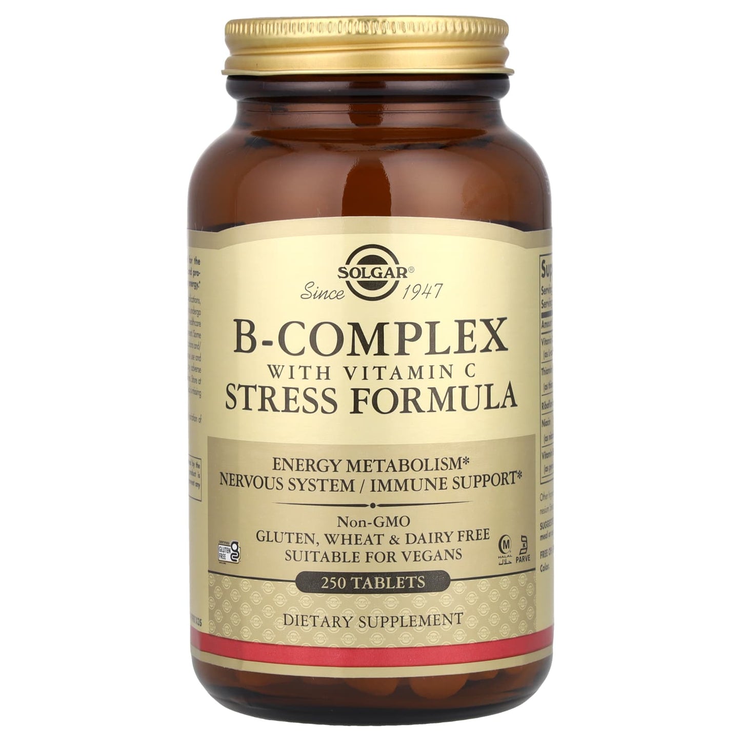 Solgar, B-Complex with Vitamin C Stress Formula, 250 Tablets - Image 1