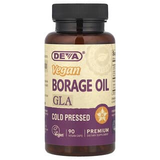 Deva Borage Oil Supplement for GLA, 90 Vegan Capsules, 500mg per Capsule