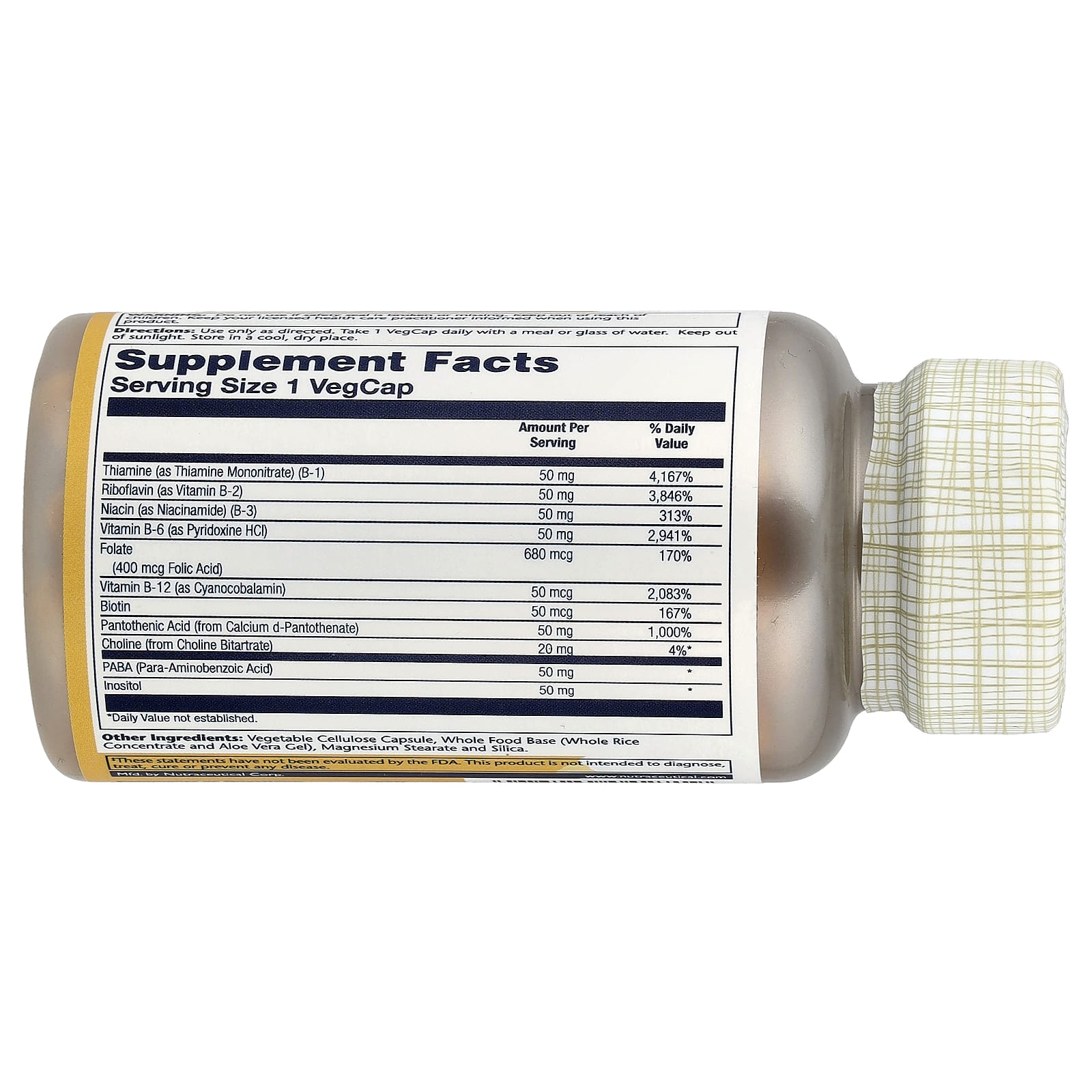 Solaray, Vitamin B-Complex 50 , 100 VegCaps - Image 2