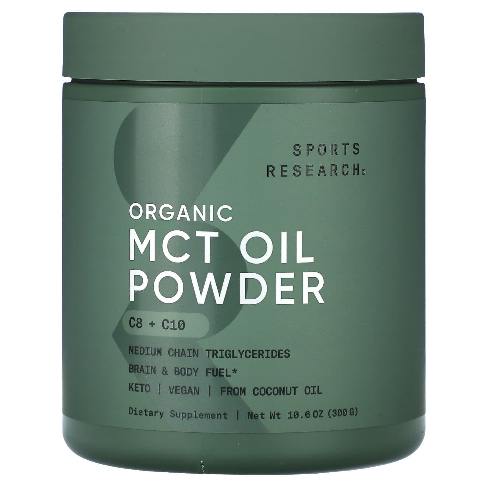 Sports Research, Organic MCT Oil Powder, 10.6 oz (300 g) - Image 1