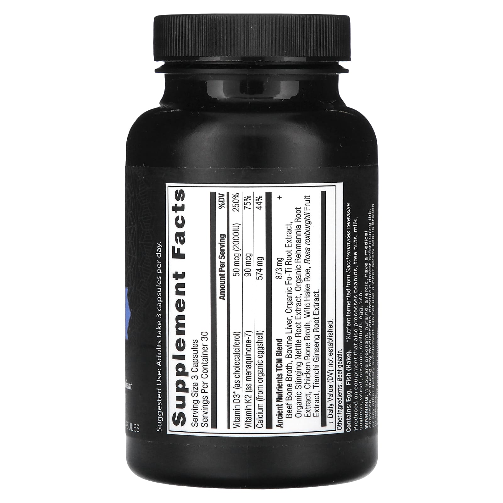 Ancient Nutrition Calcium Supplement with Vitamin D3 & K2 (90 Capsules) - Image 2