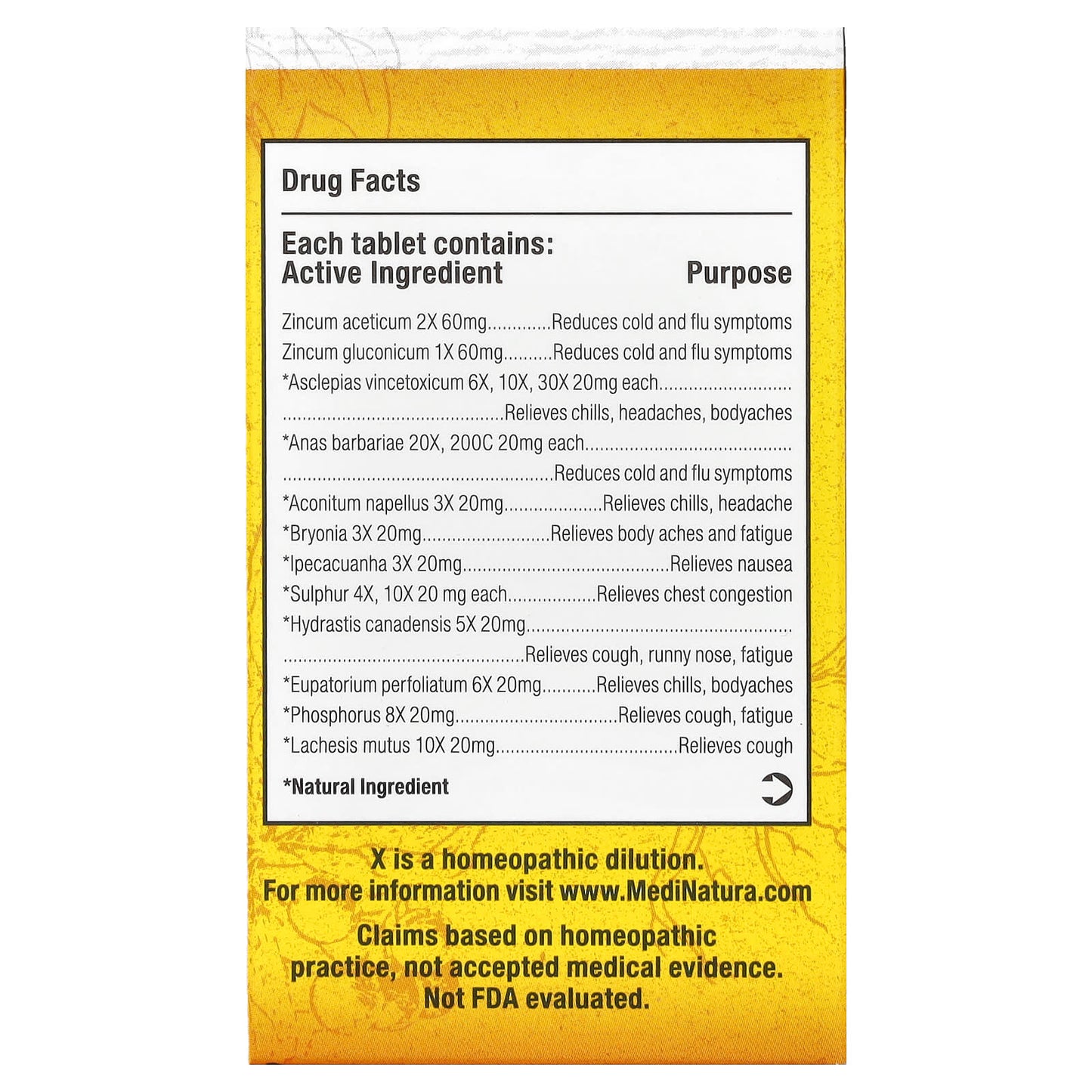 MediNatura, T-Relief™, ReBoost™, Zinc +10, Max Cold & Flu Relief, 60 Tablets - Image 2