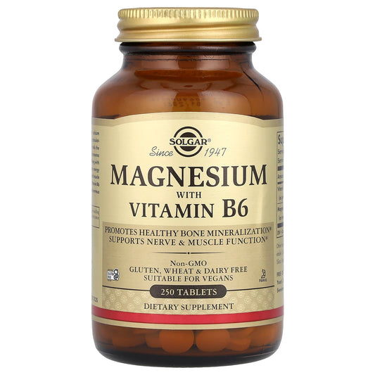 Solgar, Magnesium with Vitamin B6, 250 Tablets - Image 1