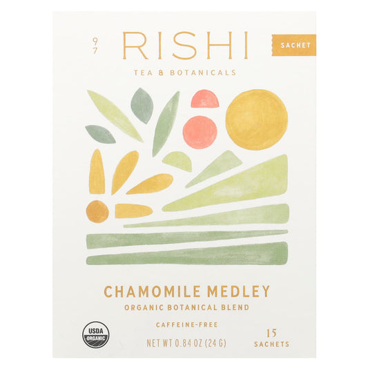 Rishi Tea, Organic Botanical Blend, Chamomile Medley, Caffeine-Free, 15 Sachets, 0.84 oz (24 g) - Image 1