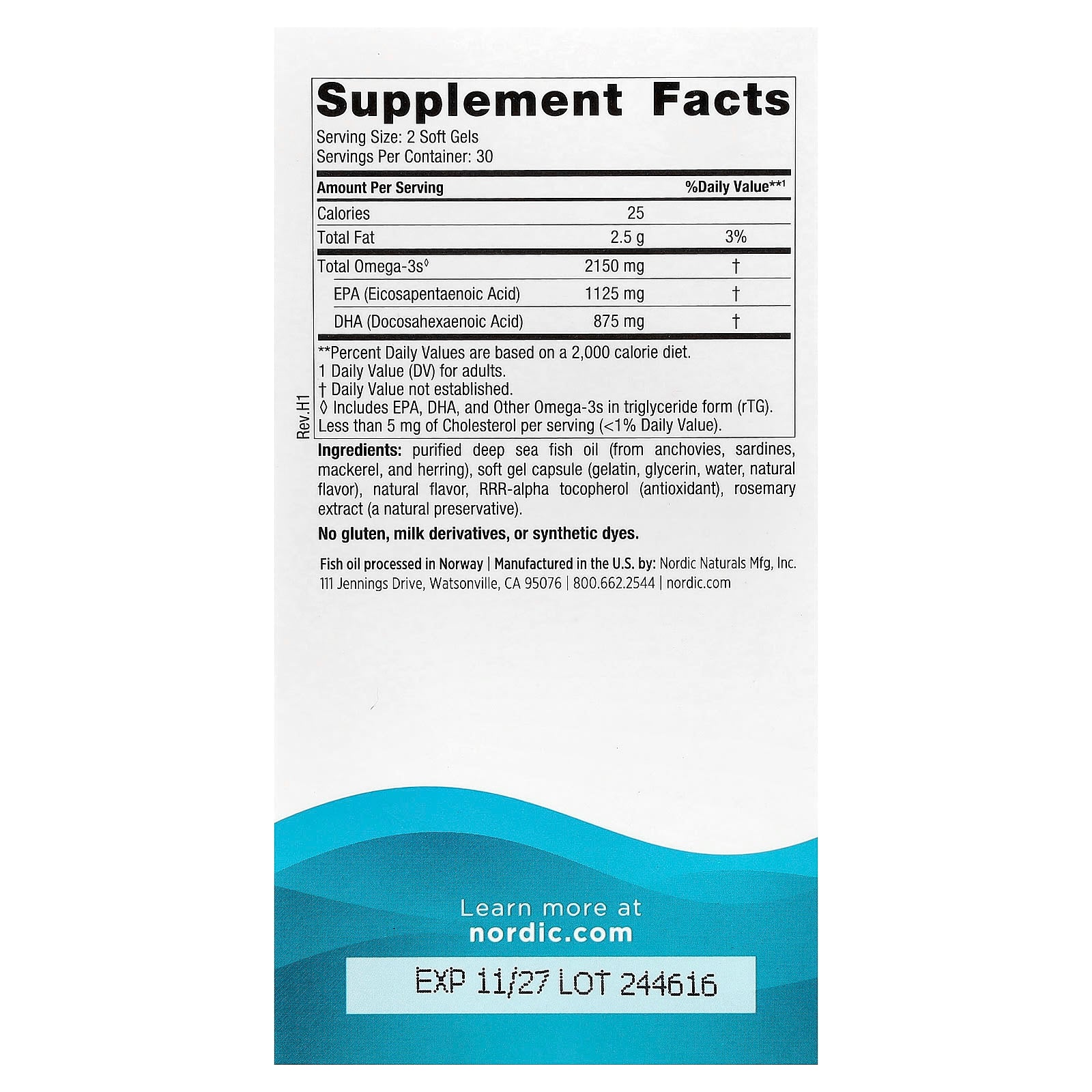 Nordic Naturals, Ultimate Omega® 2X, Lemon, 60 Softgels (1,075 mg per Softgel) - Image 2