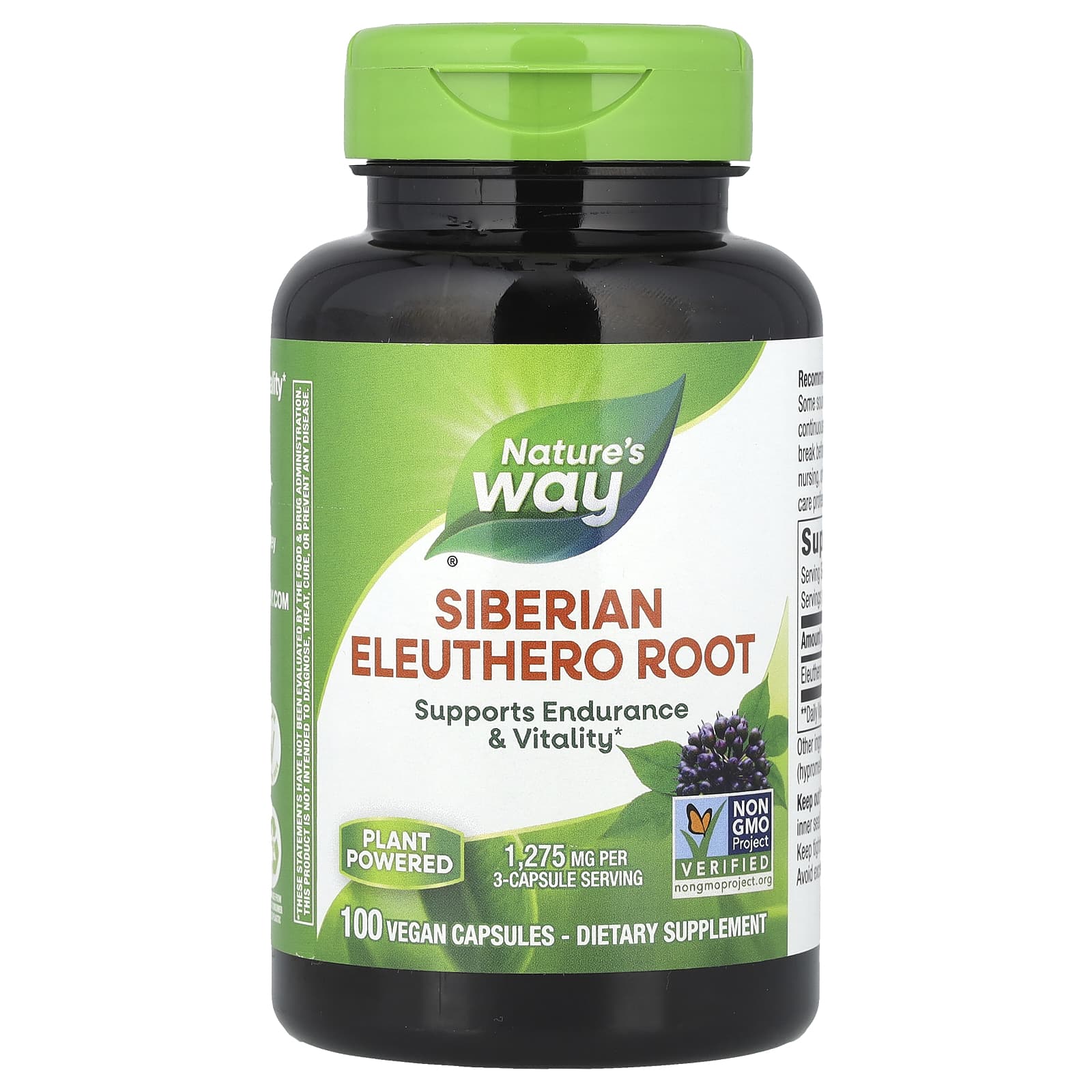 Nature's Way, Siberian Eleuthero Root, 100 Vegan Capsules (425 mg per Capsule) - Image 1