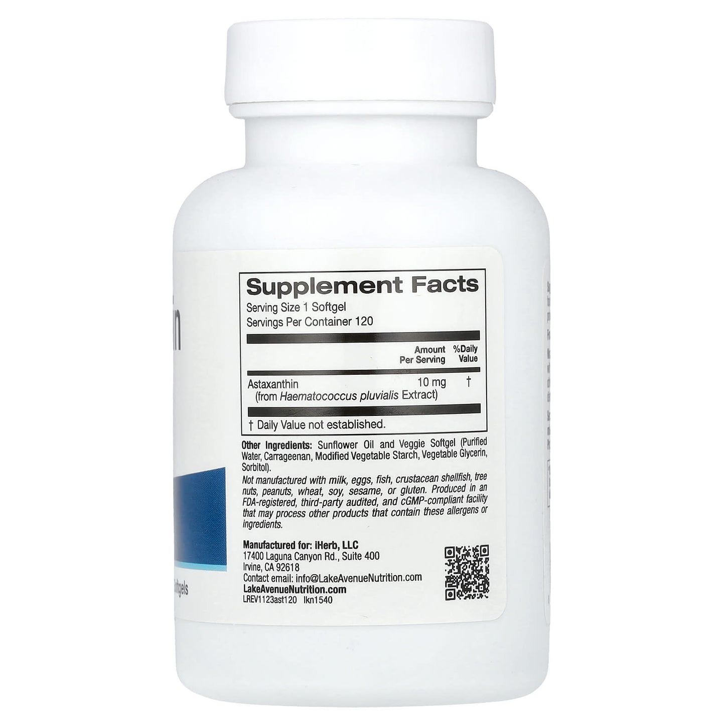 Astaxanthin Supplements for Veggie Softgels by Lake Avenue Nutrition 10mg 120 Count - Image 2