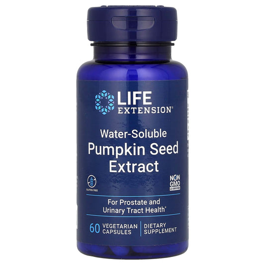 Life Extension, Water-Soluble Pumpkin Seed Extract, 60 Vegetarian Capsules (262 mg per Capsule)