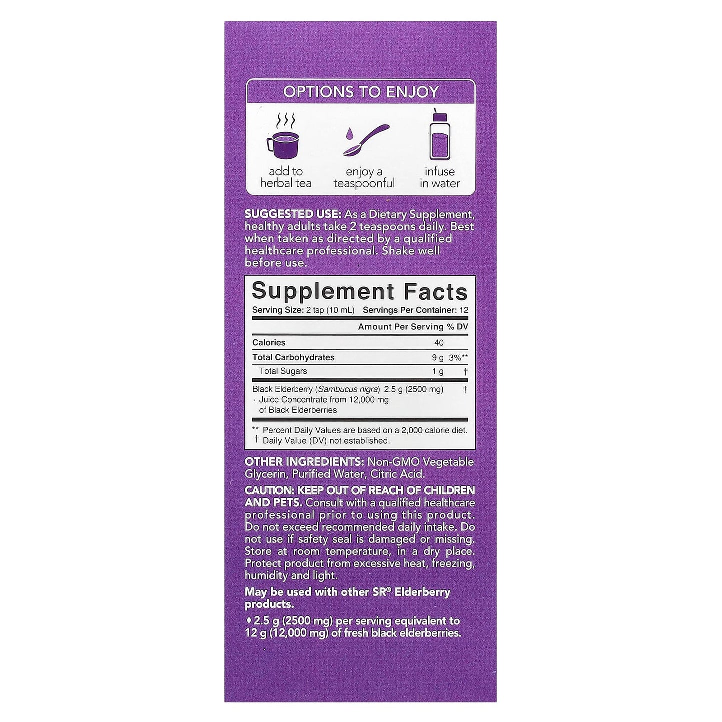 Sports Research, Elderberry Sambucus Syrup, 12,000 mg, 4 fl oz (120 ml) - Image 2