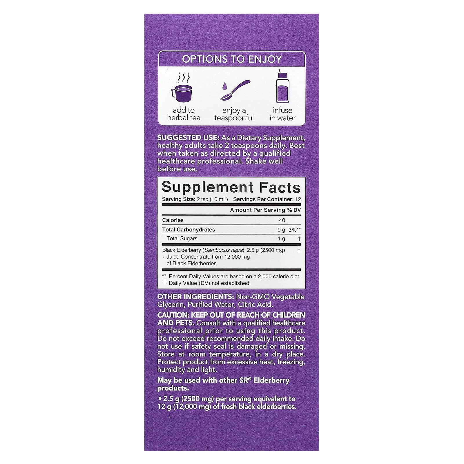 Sports Research, Elderberry Sambucus Syrup, 12,000 mg, 4 fl oz (120 ml) - Image 2