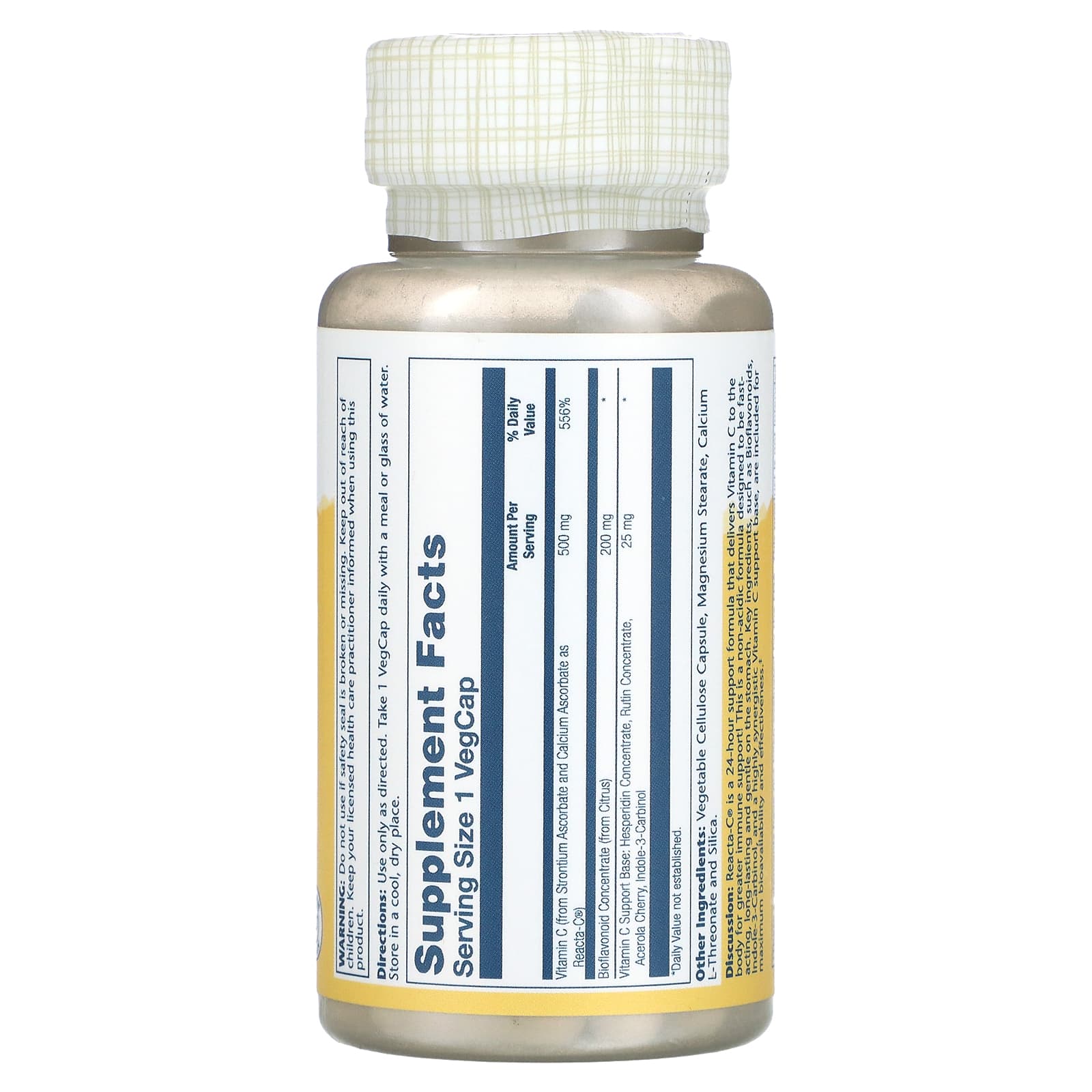 Solaray, Reacta-C, 500 mg, 60 VegCaps - Image 2