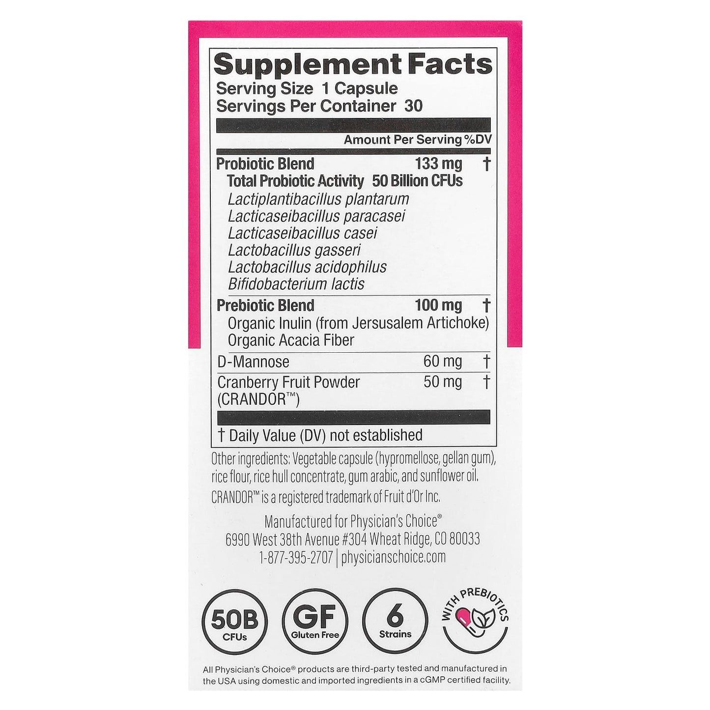 Physician's Choice, Women's Probiotic, 50 Billion CFUs, 30 Capsules - Image 2