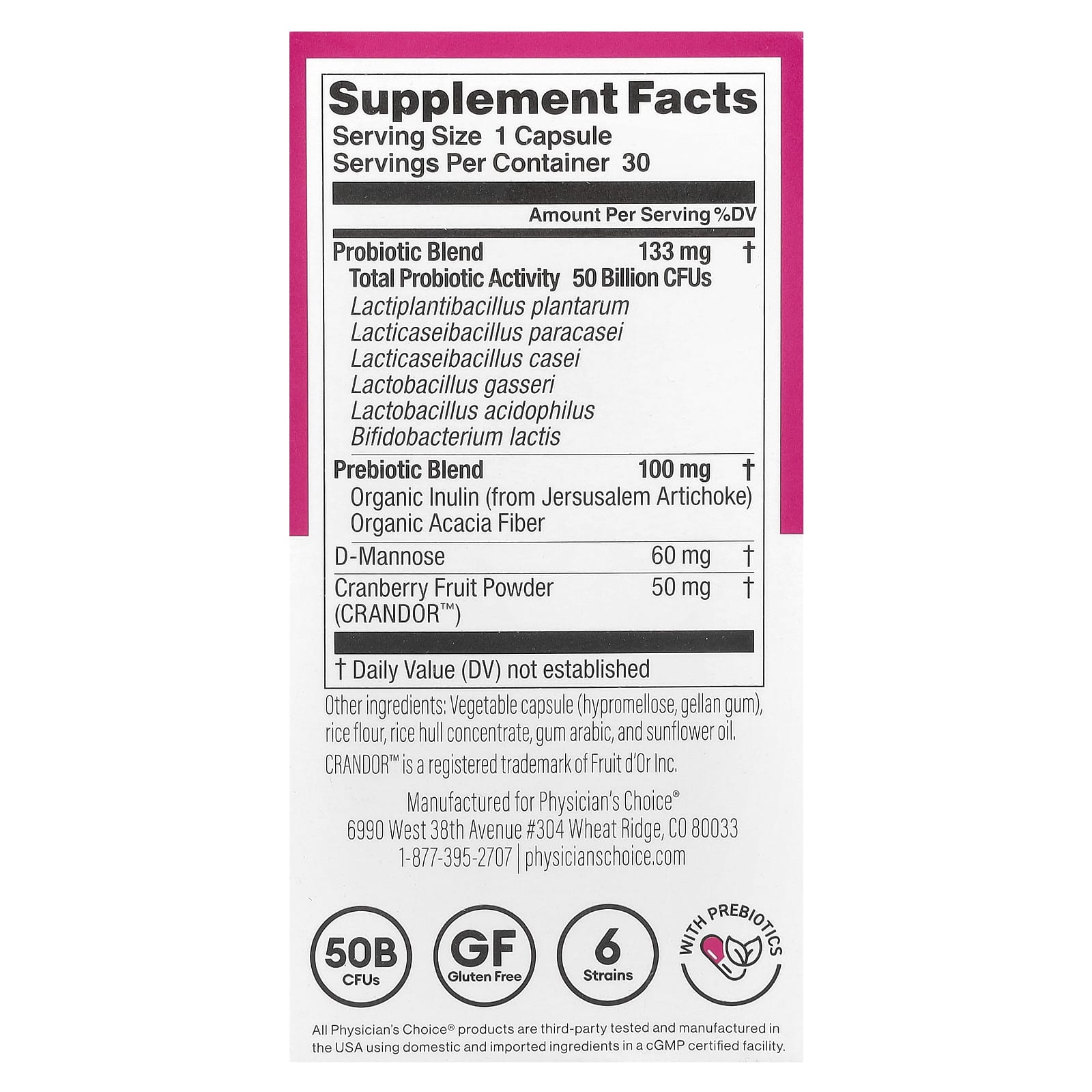 Physician's Choice, Women's Probiotic, 50 Billion CFUs, 30 Capsules - Image 2