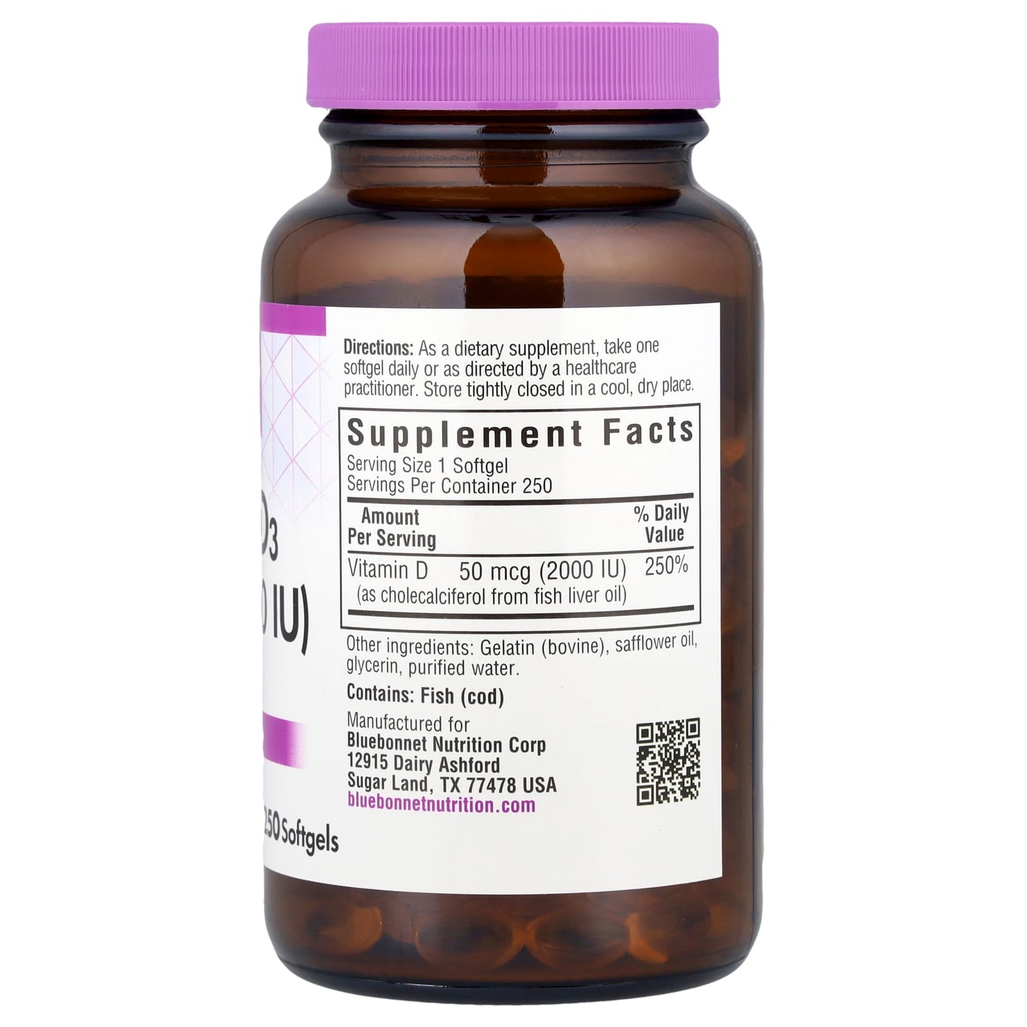 Boost Bone Health with Bluebonnet Nutrition Vitamin D3 50 mcg Softgels - Image 2