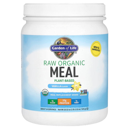 RAW Organic Meal Replacement Shake by Garden of Life, Vanilla, 1 lb (525g) - Image 1