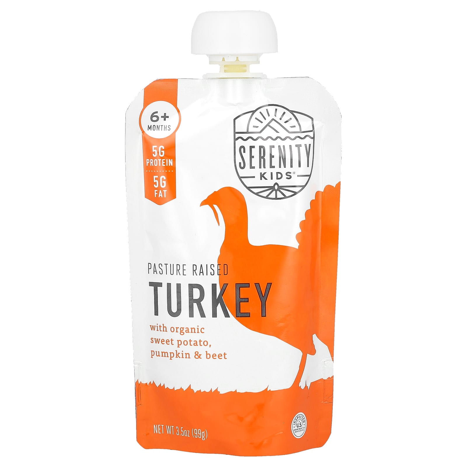 Serenity Kids, Turkey with Organic Sweet Potato, Pumpkin, & Beet, 6+ Months,  3.5 oz (99 g) - Image 1