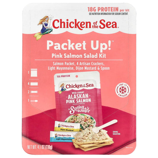Alaska Seafood Pink Salmon Salad Kit - Convenient, Protein-Packed Snack - Image 1