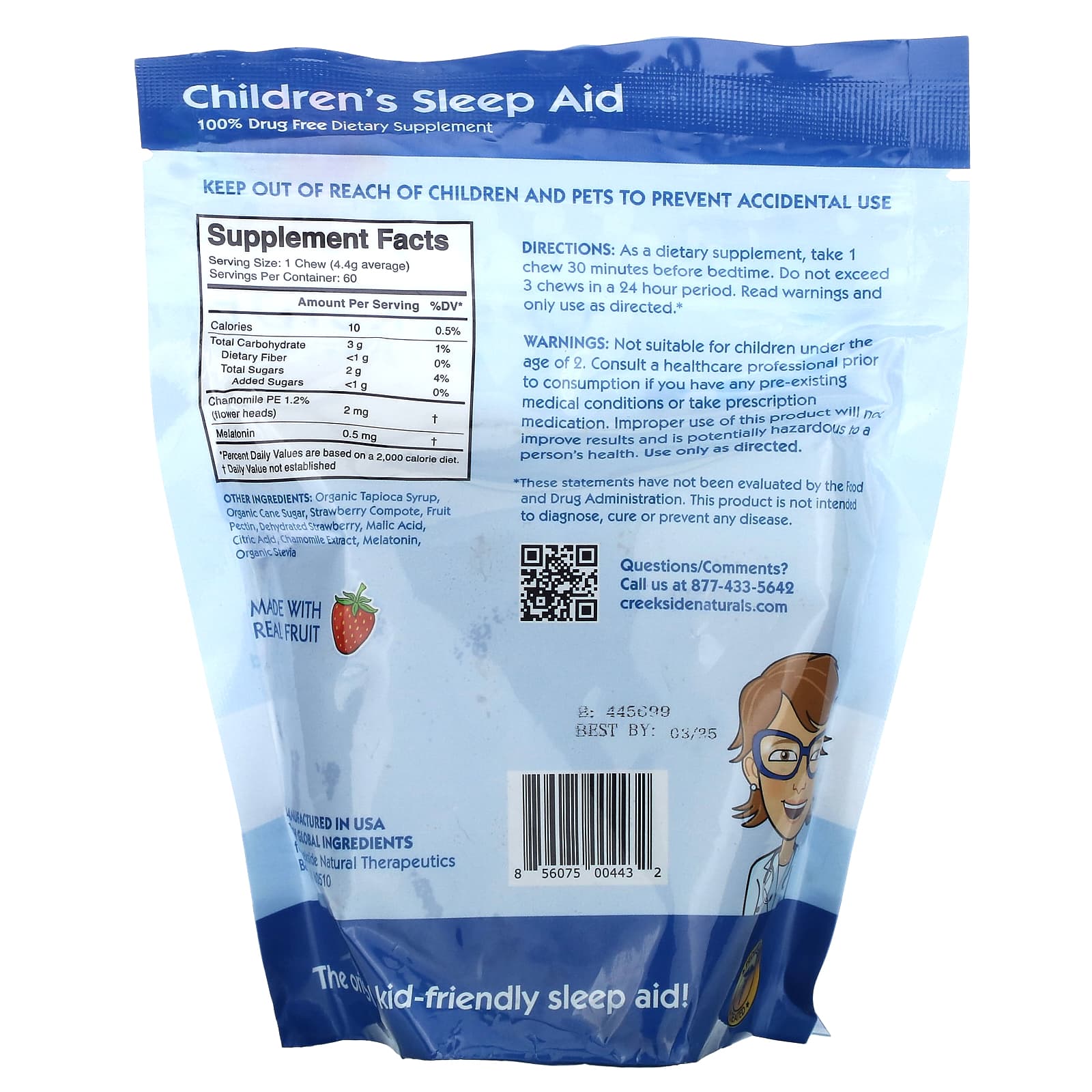 Natural Sleep Aid for Kids - Strawberry Fruit Chews - Image 2