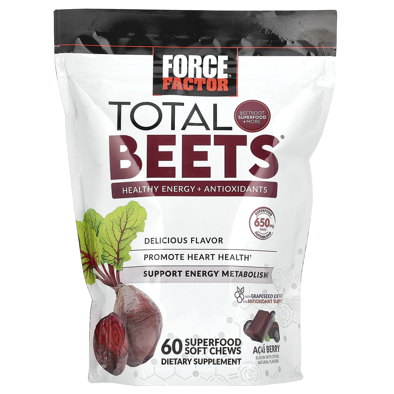 Total Beets Soft Chews for Natural Energy & Heart Health - Image 1
