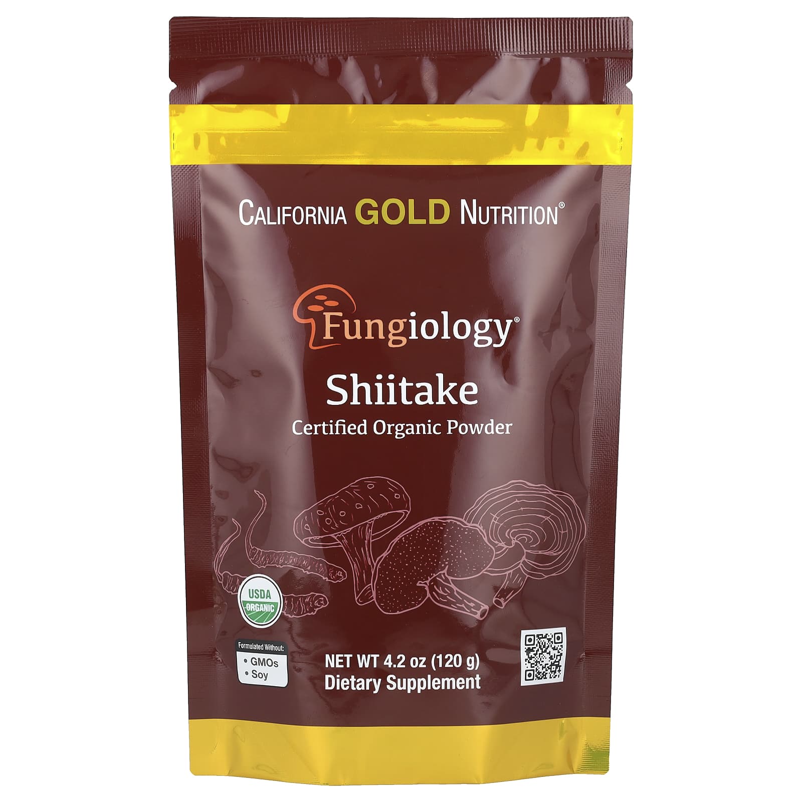 Certified Organic Shiitake Powder for Immunity - California Gold Nutrition - Image 1