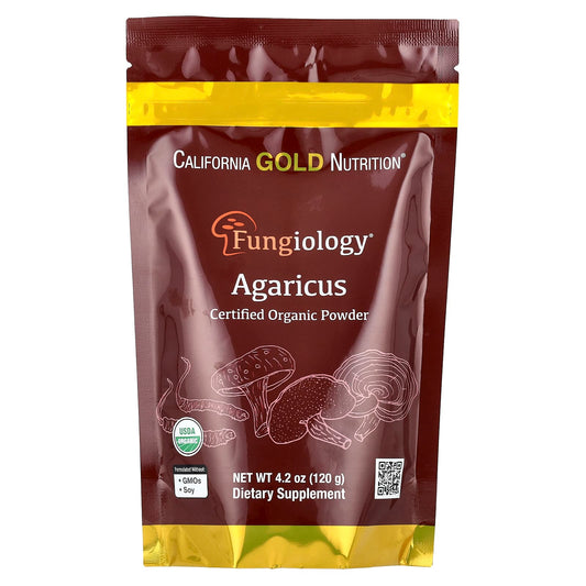 Certified Organic Agaricus Mushroom Powder for Immune Support by California Gold Nutrition - Image 1