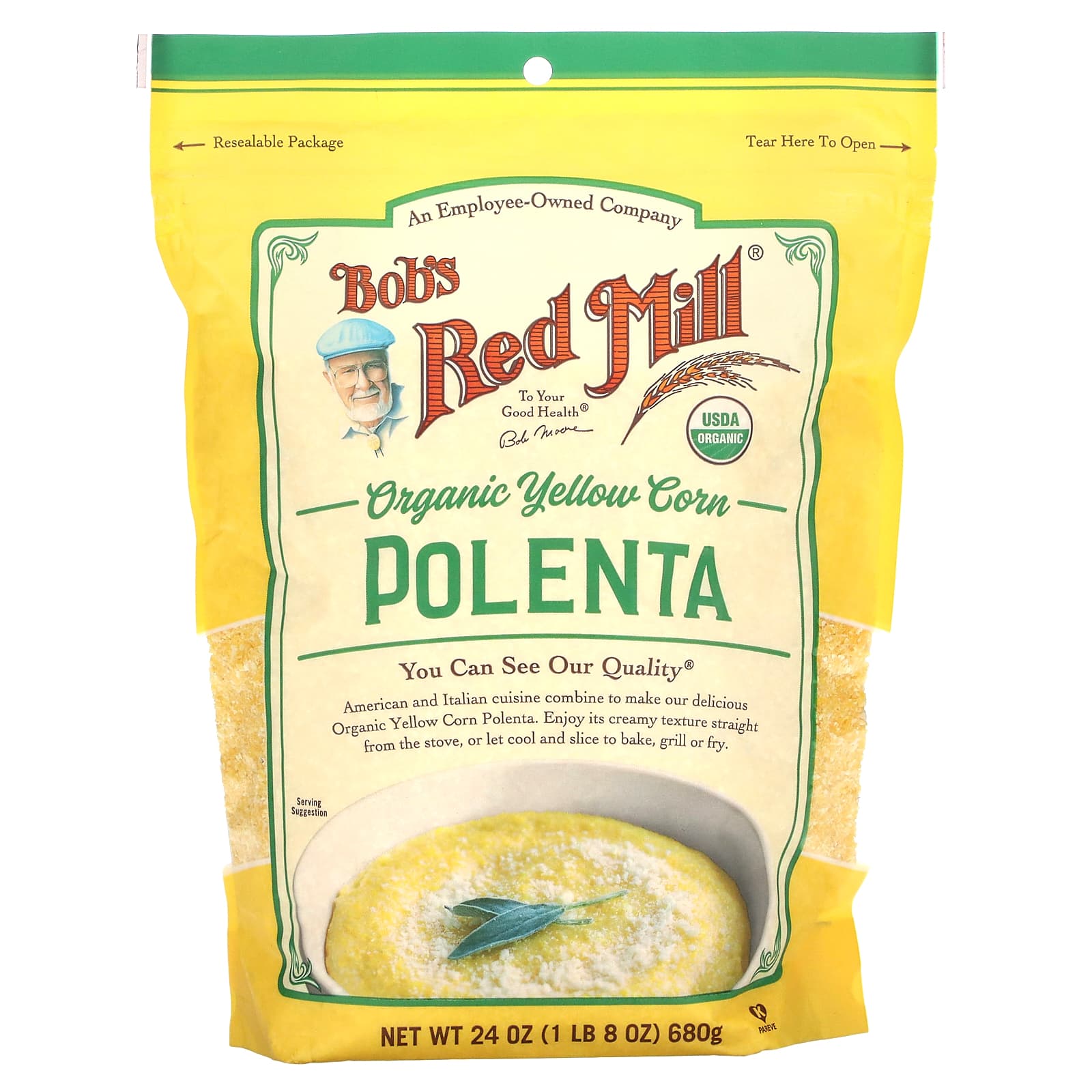 Organic Yellow Corn Polenta by Bob's Red Mill - 24 oz (680g) - Image 1