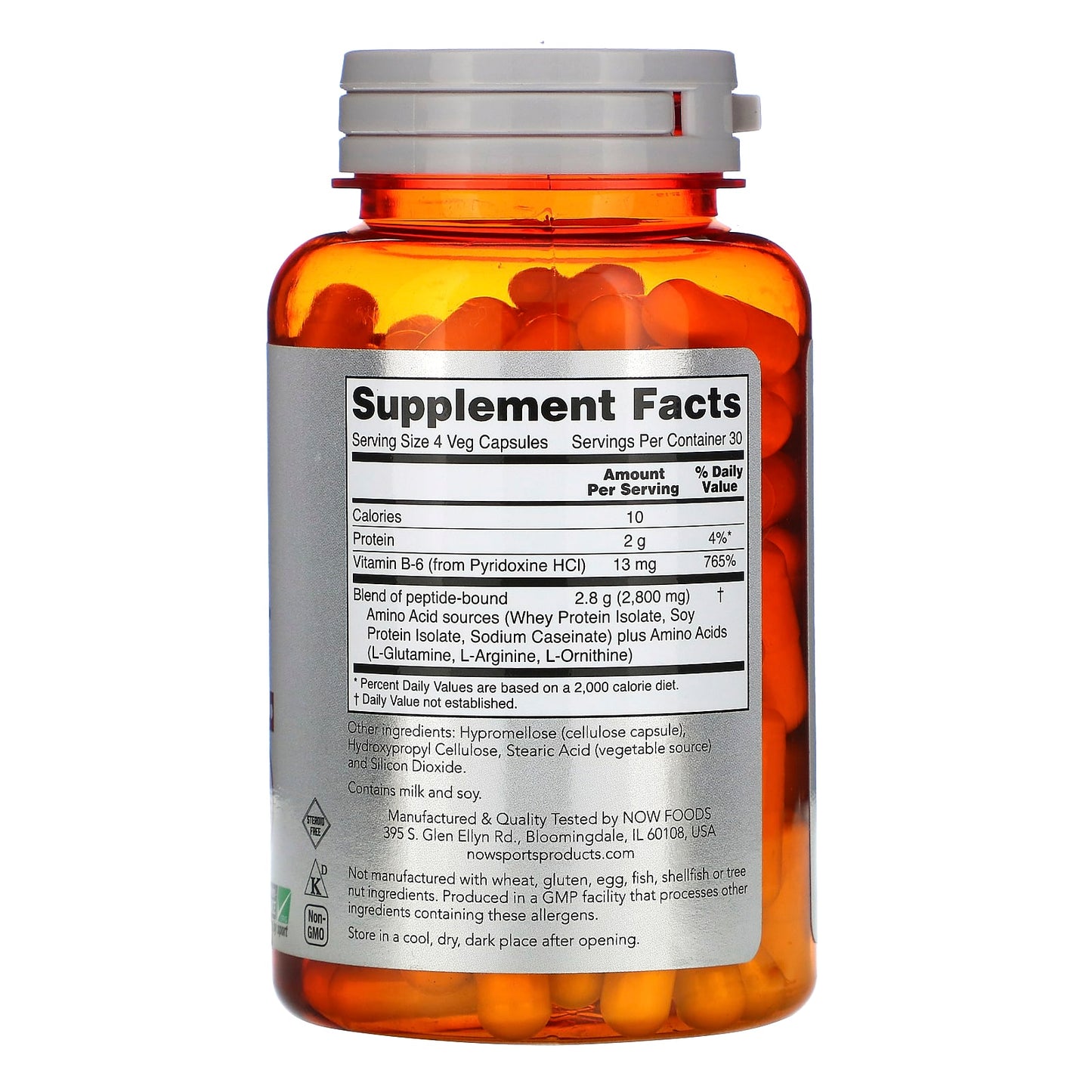 NOW Foods, Sports, Amino Complete, Amino Acids, 120 Veg Capsules - Image 2