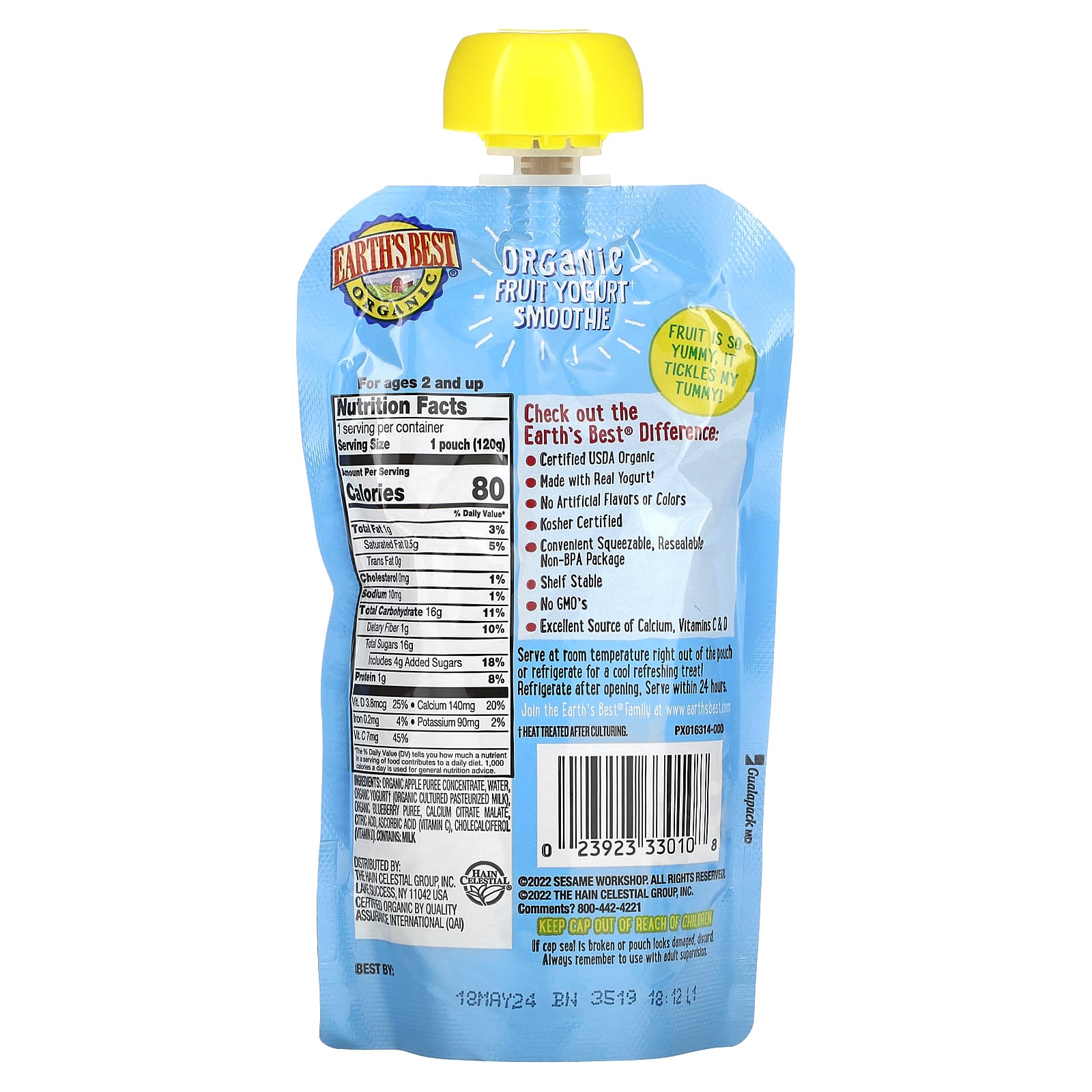 Organic Apple Blueberry Yogurt Smoothie for Kids, 4.2 oz - Image 2