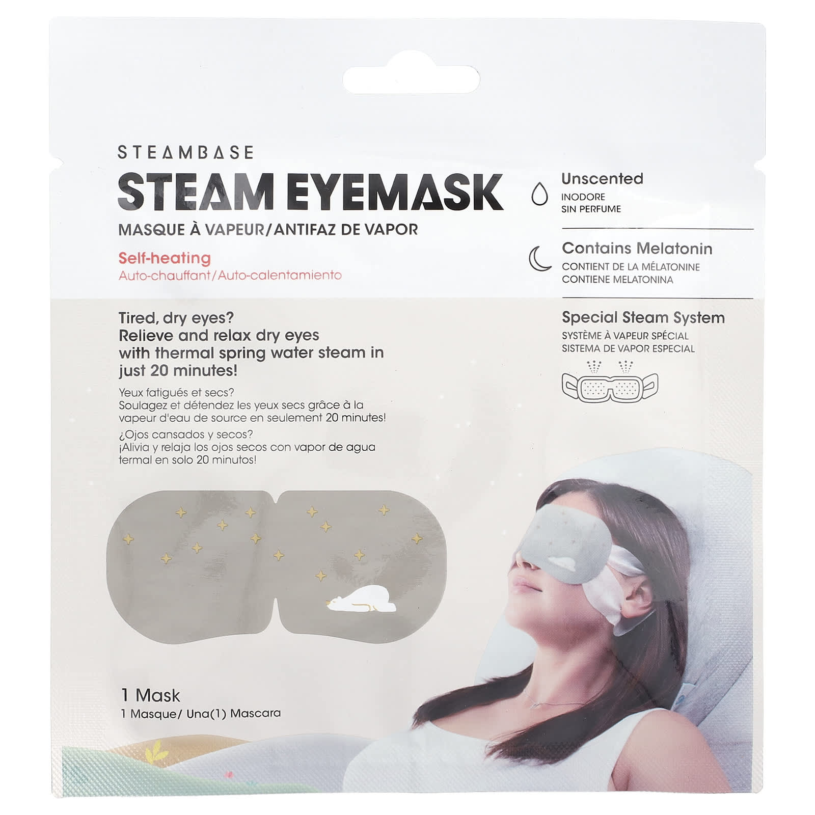 Steambase, Steam Eyemask, Unscented, 1 Mask - Image 1