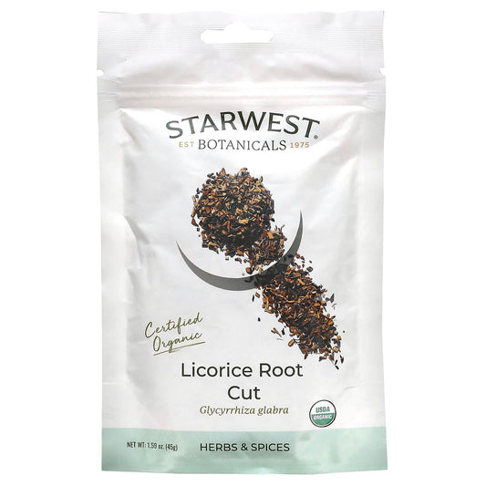 Starwest Botanicals, Certified Organic Licorice Root Cut, 1.59 oz (45 g) - Image 1