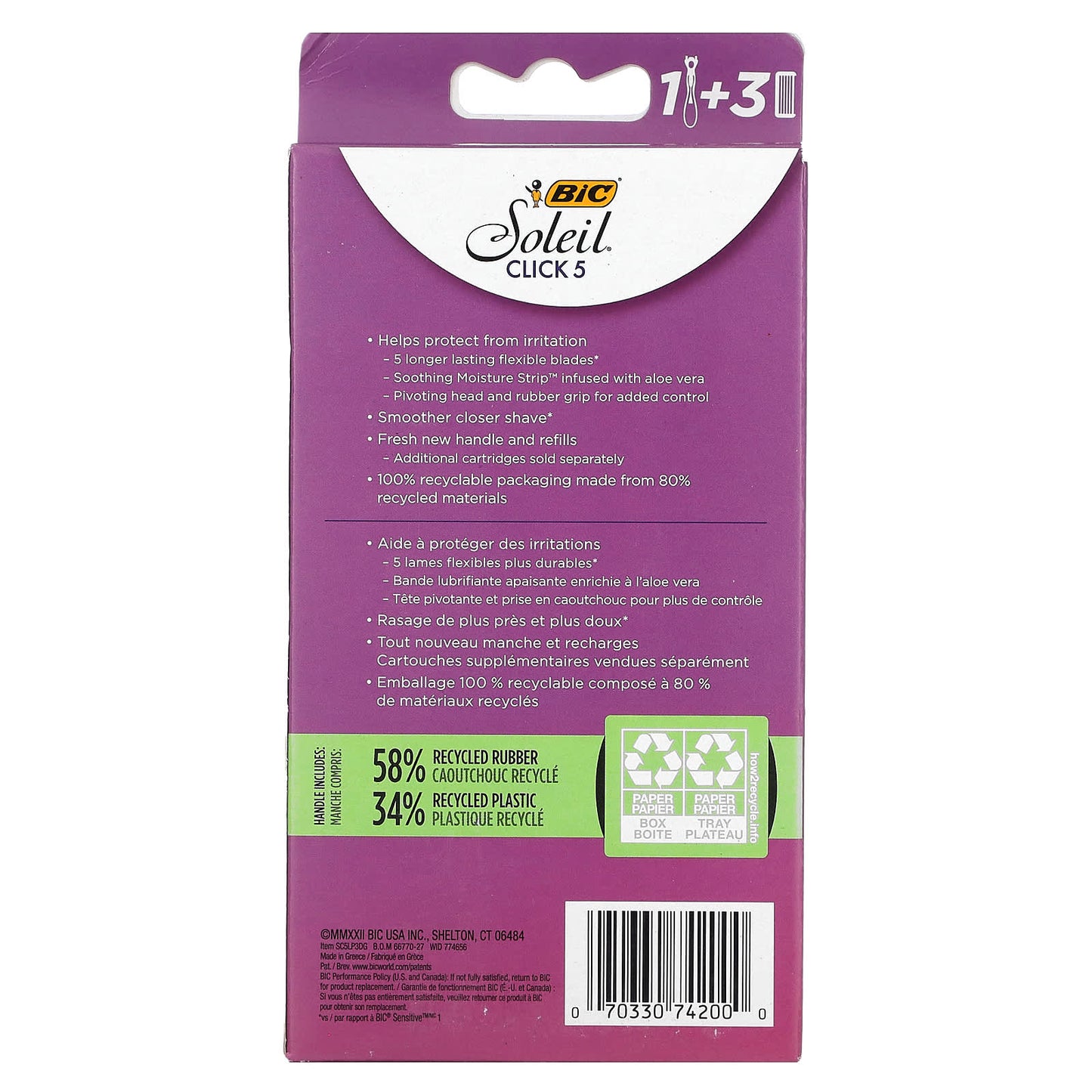 BIC Soleil Click 5 Refillable Shaver for Smooth, Long-Lasting Cuts - Image 2