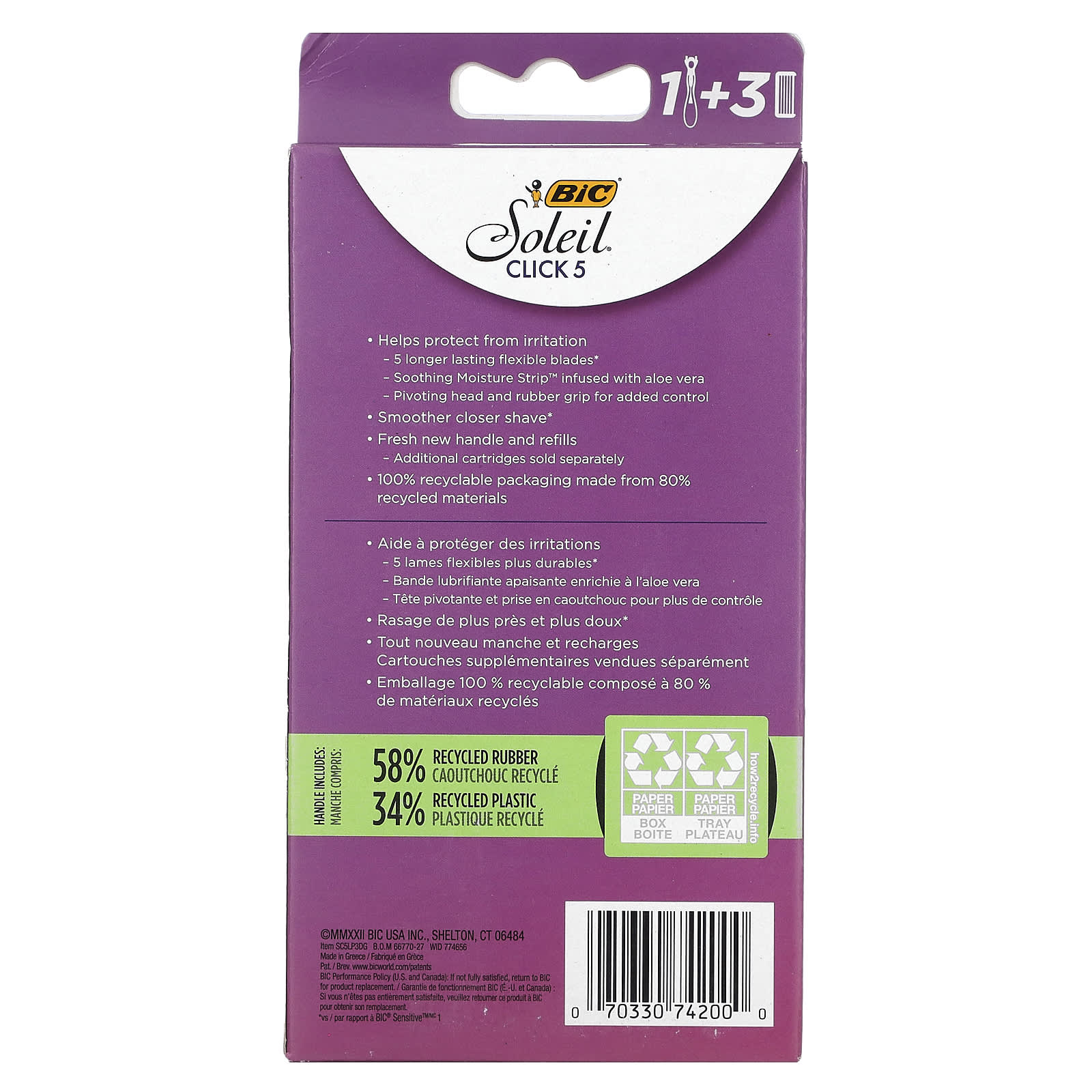 BIC Soleil Click 5 Refillable Shaver for Smooth, Long-Lasting Cuts - Image 2