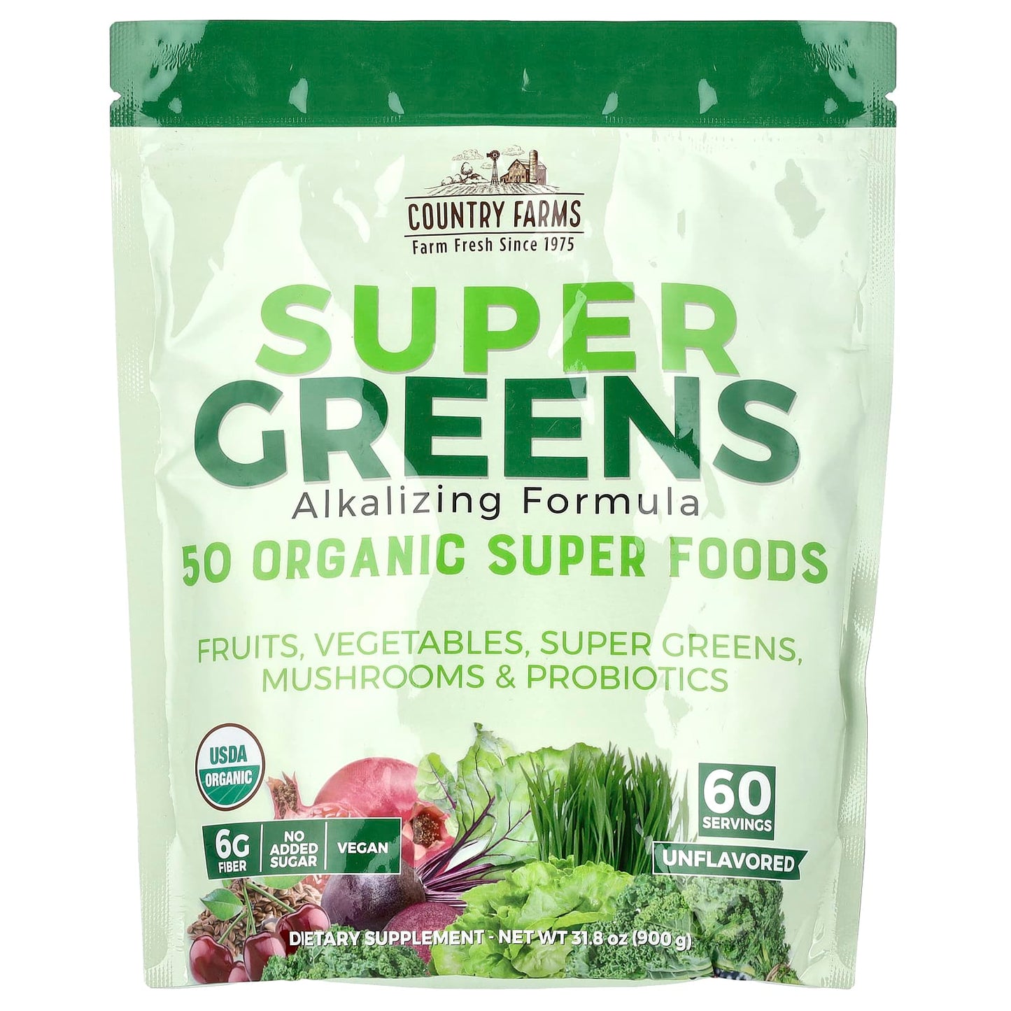 Super Greens Alkalizing Formula 31.8 oz (900g) by Country Farms - Image 1