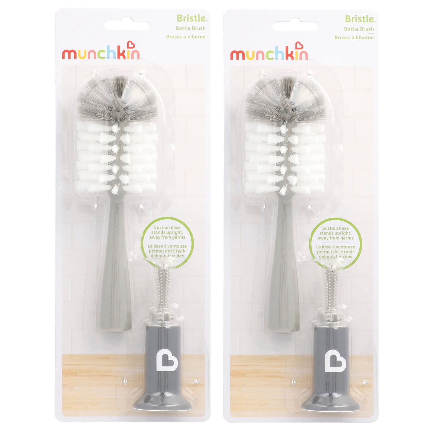 Munchkin, Bristle™ Bottle Brush, Grey, 2 Count - Image 1