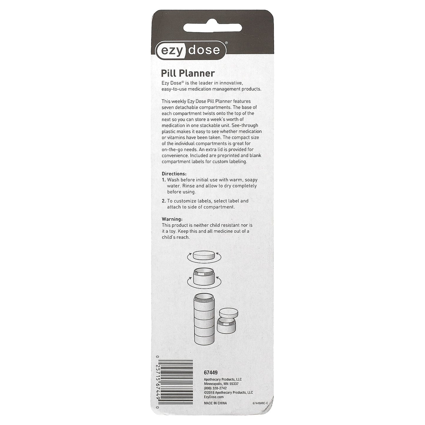 Weekly Pill Planner with Detachable Compartments by Ezy Dose - Image 2