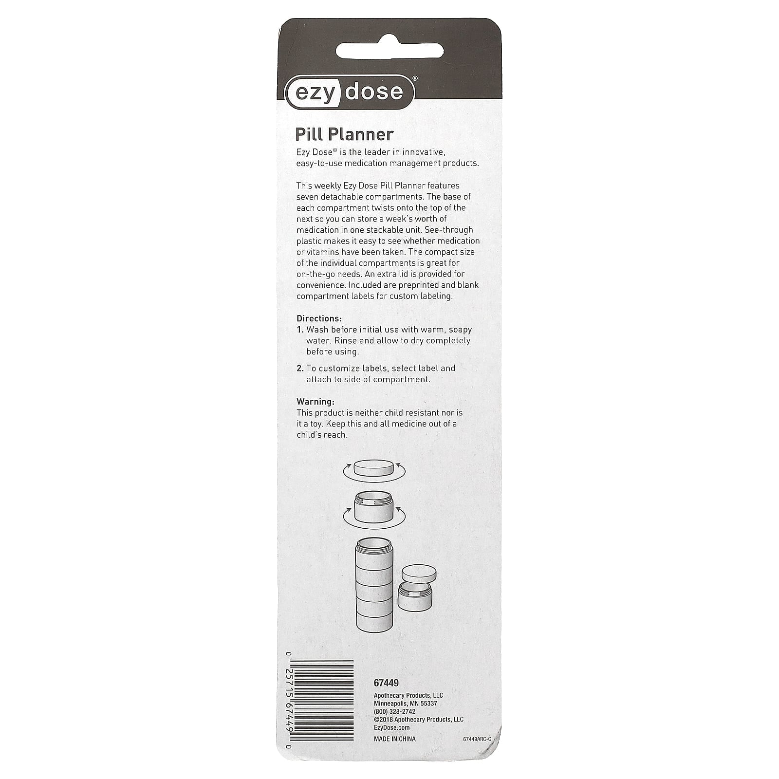 Weekly Pill Planner with Detachable Compartments by Ezy Dose - Image 2