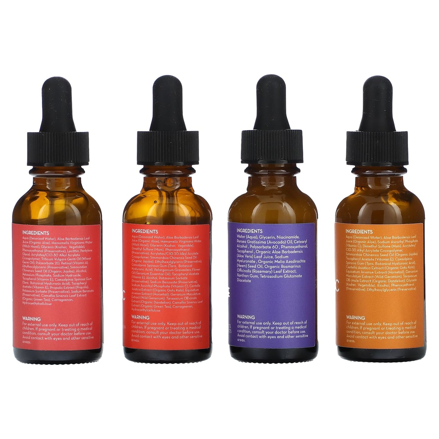 Pure Body Naturals, Facial Serum Set, 4 Piece Set, 1 fl oz (30 ml) Each - Image 2