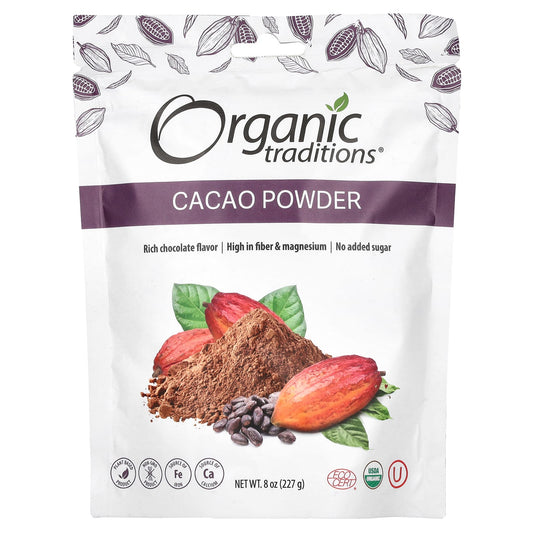 Organic Traditions, Cacao Powder, 8 oz (227 g) - Image 1