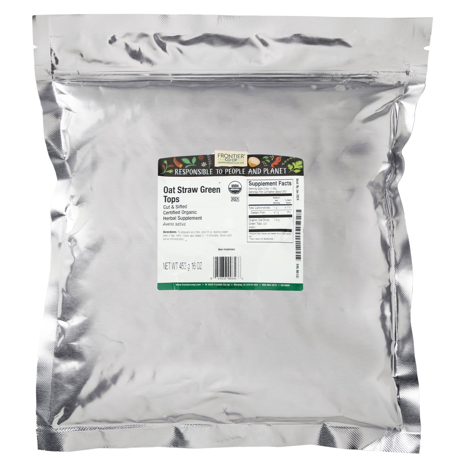 Frontier Co-op Organic Oat Straw for Bath and Tea, 16 oz - Image 2