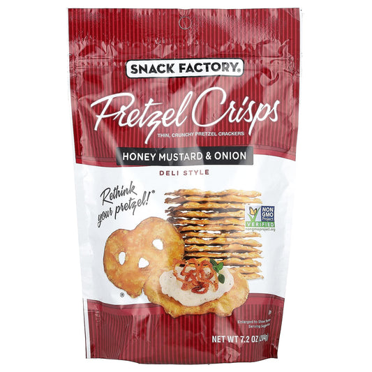 Snack Factory, Pretzel Crisps, Honey Mustard & Onion, Deli Style , 7.2 oz (204 g) - Image 1
