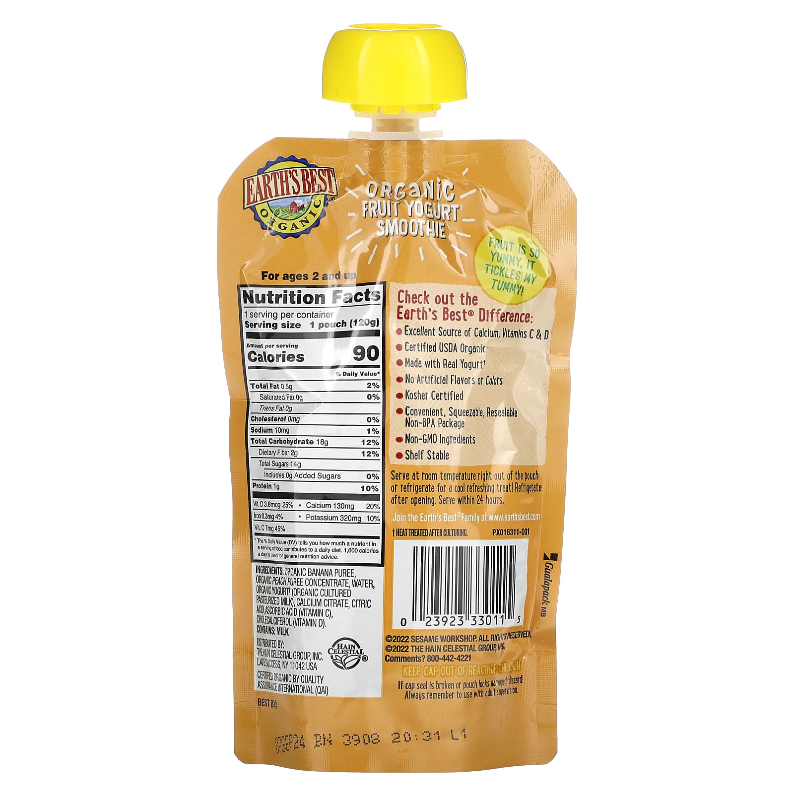 Organic Banana Peach Yogurt Smoothie for Babies 2 Years & Up - Image 2