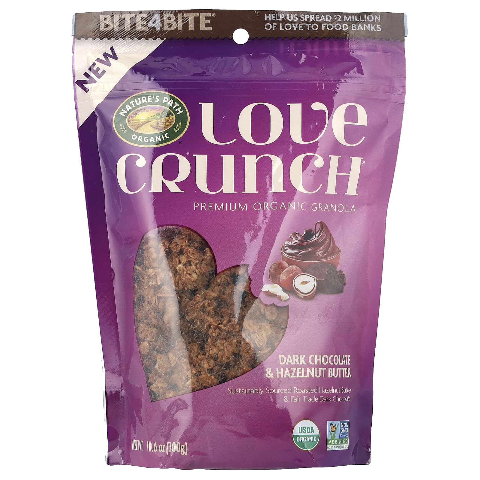 Nature's Path, Love Crunch®, Premium Organic Granola, Dark Chocolate & Hazelnut Butter, 10.6 oz (300 g) - Image 1