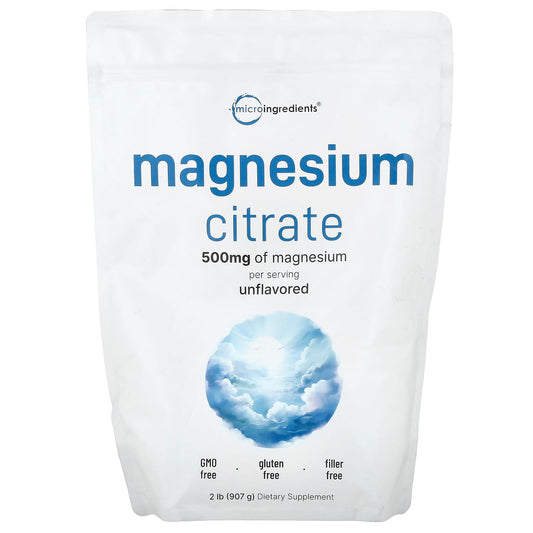 Micro Ingredients, Magnesium Citrate, Unflavored, 2 lb (907 g) - Image 1