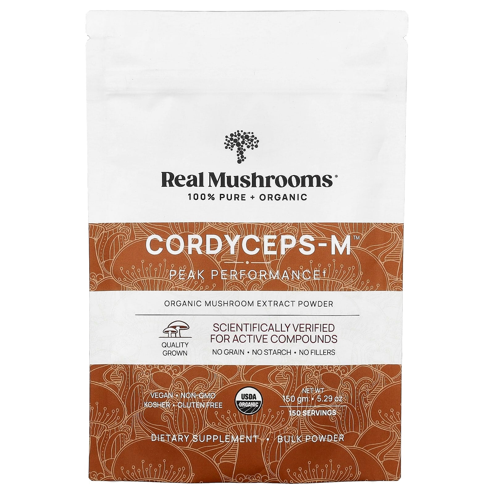 Real Mushrooms, Cordyceps-M™, Organic Mushroom Extract Powder, 5.29 oz (150 g) - Image 1